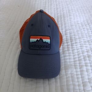 Patagonia Gray Orange Fitz Roy  Adjustable Snap Back Ball Cap L/XL
